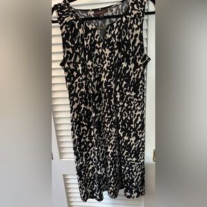 Dana Buchman Sleeveless Dress in black and beige animal print
